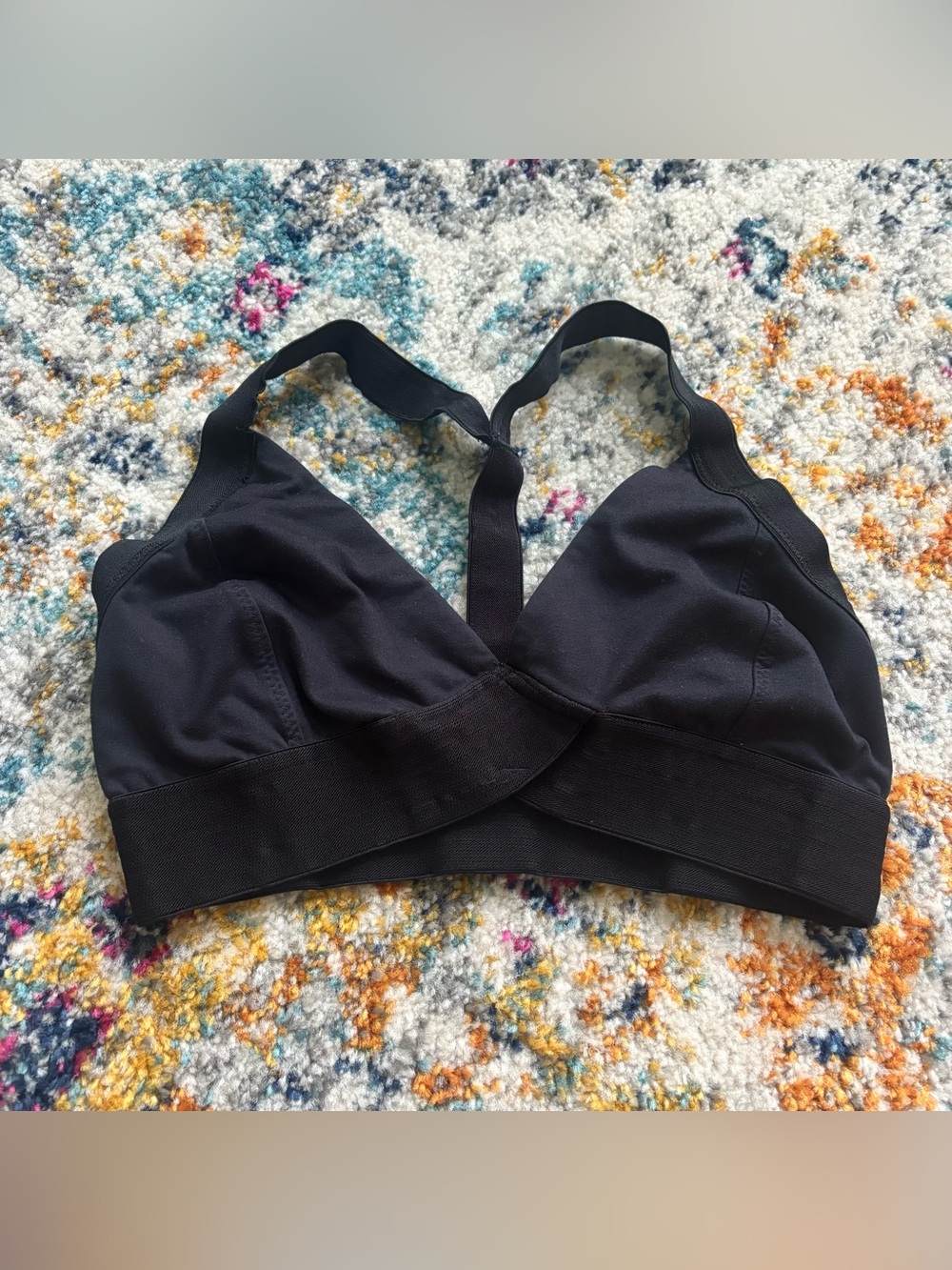 Free People Movement Black End Game V- Neck Sports Bra Size small T Back